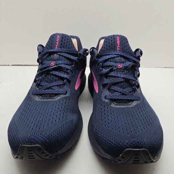 Brooks Anthem 5 1203651B436 Womens Blue Pink Lace Up Low Top Running Shoes 10B - Picture 3 of 7